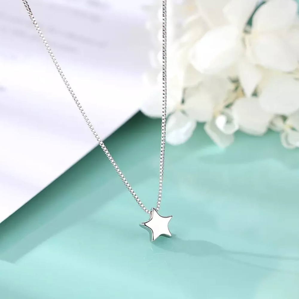 925 Sterling Silver Simple Star Necklace